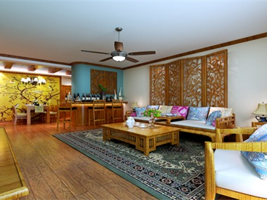 东南亚风格家居设计，打造异域风情家。颜色乖张另类，