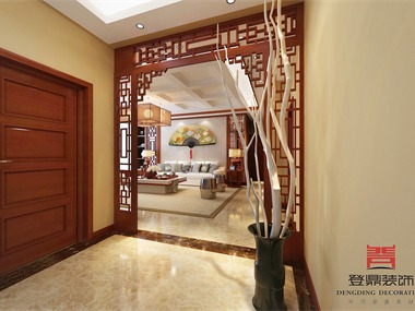 中式风格风气势恢弘、壮丽华贵、高空间、雕梁画柱，造