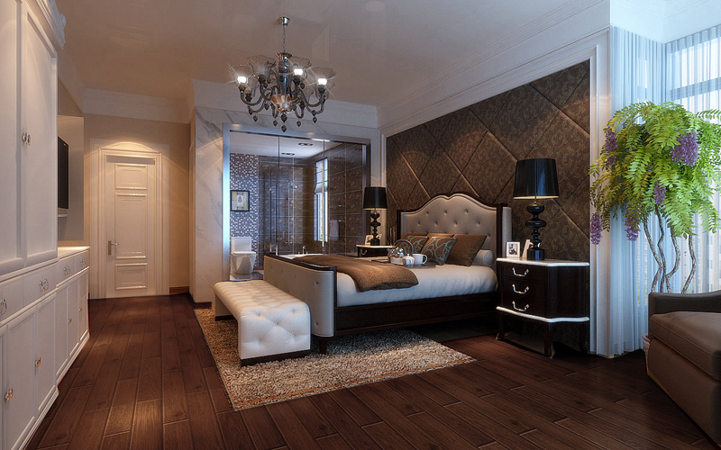 160平欧式风格家装案例图卧室