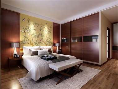 140平中式风格家装案例图卧室