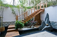 中式花园楼梯效果图