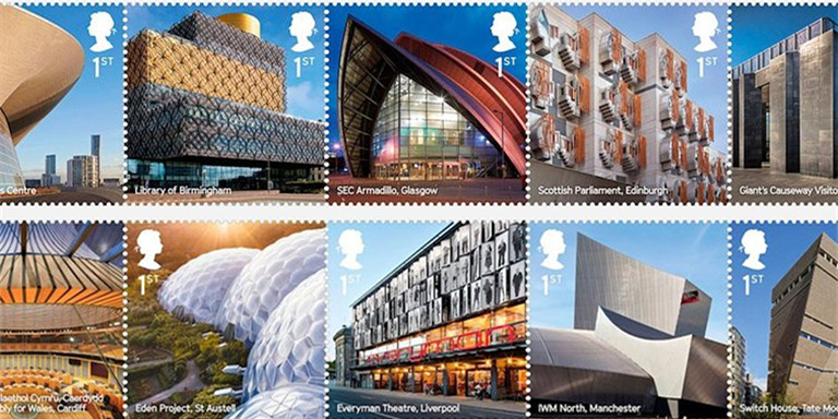 英国近20年的地标建筑，都被收录在这套邮票里了